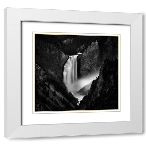 Falling Rivers White Modern Wood Framed Art Print with Double Matting by Depaepe, Yvette
