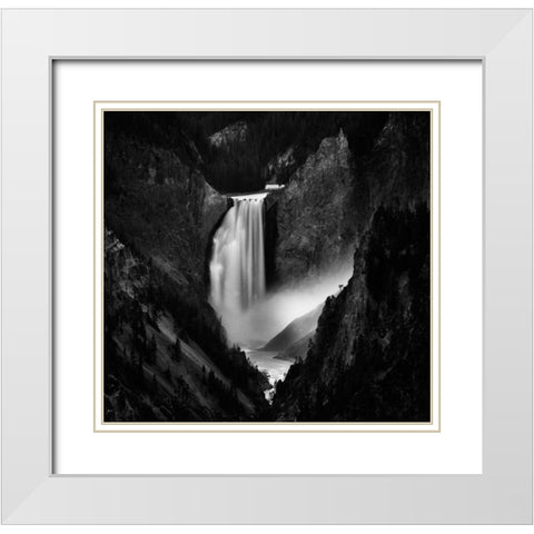 Falling Rivers White Modern Wood Framed Art Print with Double Matting by Depaepe, Yvette