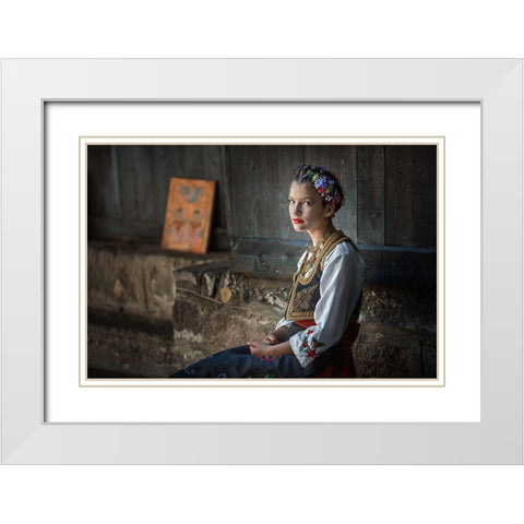 Serbian  Beauty White Modern Wood Framed Art Print with Double Matting by Jordanski, Goran