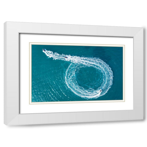 Catch Me If You Can White Modern Wood Framed Art Print with Double Matting by Meirovich, Ido