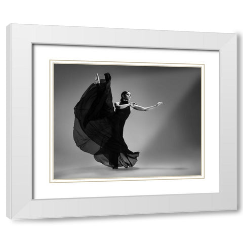 Untitled White Modern Wood Framed Art Print with Double Matting by Li, Rob