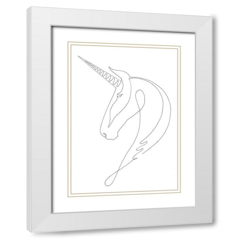 Unicorn White Modern Wood Framed Art Print with Double Matting by 1x Studio II