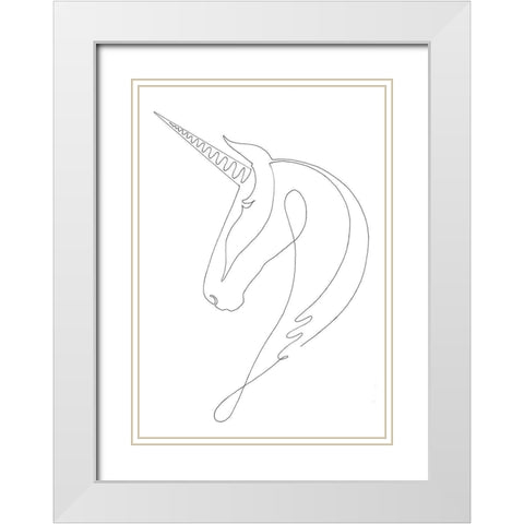 Unicorn White Modern Wood Framed Art Print with Double Matting by 1x Studio II