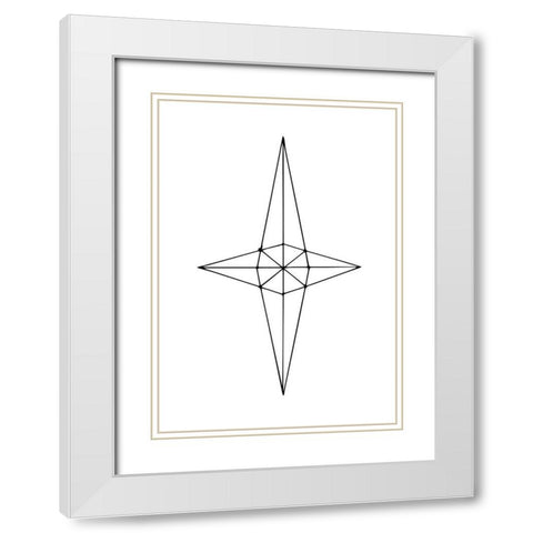 Grid Star White White Modern Wood Framed Art Print with Double Matting by 1x Studio II