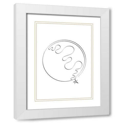 Earth Caligraphy White Modern Wood Framed Art Print with Double Matting by 1x Studio II