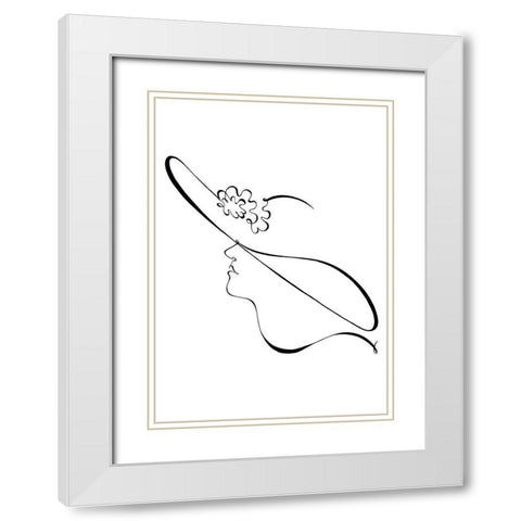 The Hat White Modern Wood Framed Art Print with Double Matting by 1x Studio II