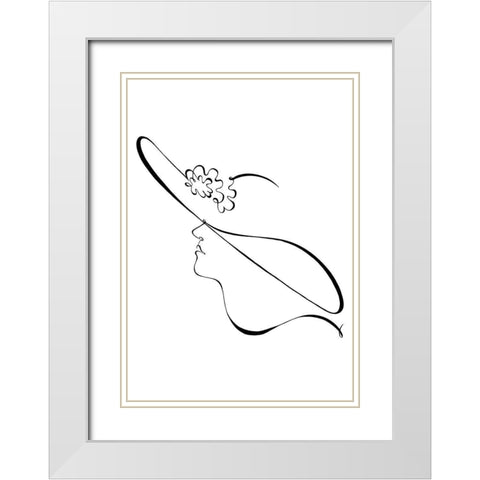The Hat White Modern Wood Framed Art Print with Double Matting by 1x Studio II