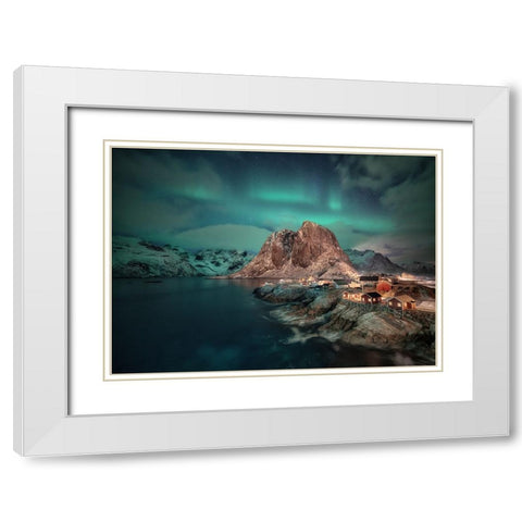 Arctic Green Dream White Modern Wood Framed Art Print with Double Matting by Gamito, Clara