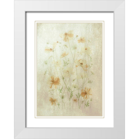 Yellow Cosmos White Modern Wood Framed Art Print with Double Matting by Zhou, Fangping