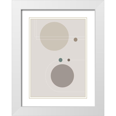 Space Orbit 02 White Modern Wood Framed Art Print with Double Matting by 1x Studio II