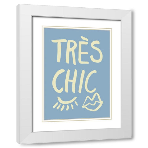 TrAus Chic Blue White Modern Wood Framed Art Print with Double Matting by 1x Studio
