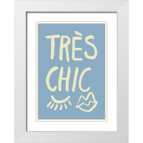 TrAus Chic Blue White Modern Wood Framed Art Print with Double Matting by 1x Studio