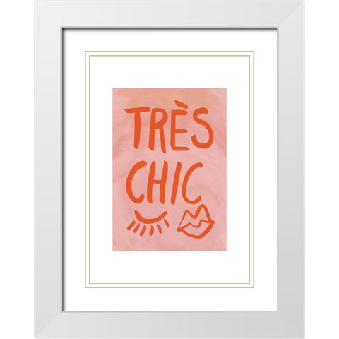 Traus Chic Pink Frame White Modern Wood Framed Art Print with Double Matting by 1x Studio
