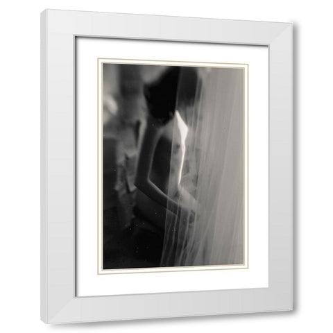 Untitled White Modern Wood Framed Art Print with Double Matting by Bousca, Bogdan
