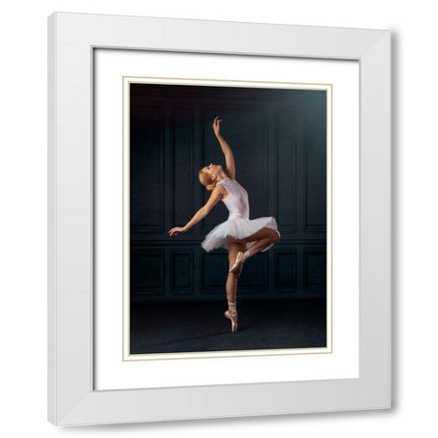 The Ballerina White Modern Wood Framed Art Print with Double Matting by O Mahony, Kieran