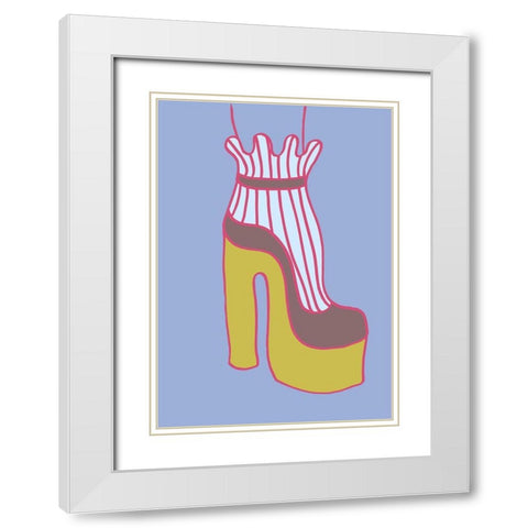 Yellow Heel 01 White Modern Wood Framed Art Print with Double Matting by 1x Studio