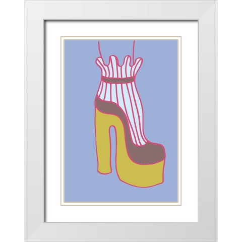Yellow Heel 01 White Modern Wood Framed Art Print with Double Matting by 1x Studio