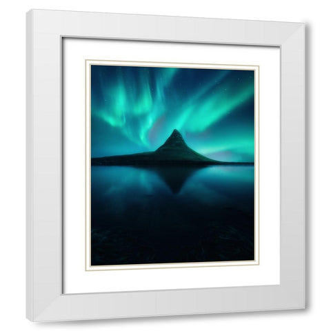 Dreamtime White Modern Wood Framed Art Print with Double Matting by George, David