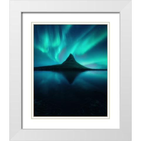 Dreamtime White Modern Wood Framed Art Print with Double Matting by George, David
