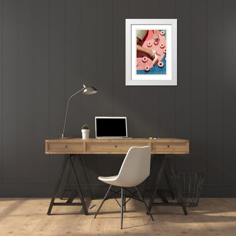 Pink Picnic #02 White Modern Wood Framed Art Print with Double Matting by 1x Studio III
