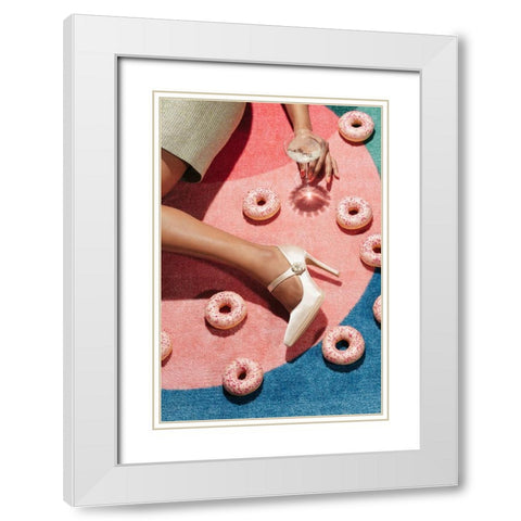 Pink Picnic #02 White Modern Wood Framed Art Print with Double Matting by 1x Studio III
