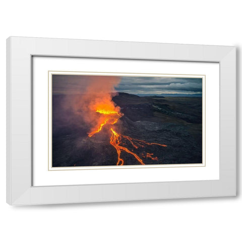 Midnight At The Devila??S Kitchen White Modern Wood Framed Art Print with Double Matting by R. Nebelski, Rafal