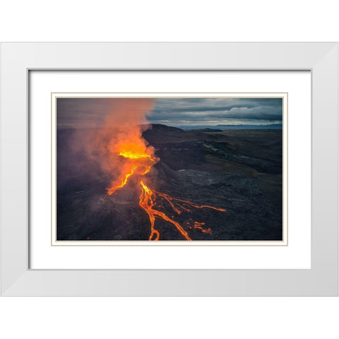 Midnight At The Devila??S Kitchen White Modern Wood Framed Art Print with Double Matting by R. Nebelski, Rafal