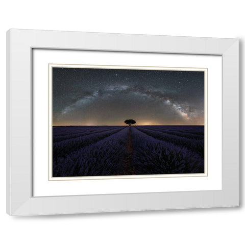 Solitario - Solitaire White Modern Wood Framed Art Print with Double Matting by Concepcion Alvarado, Jesus