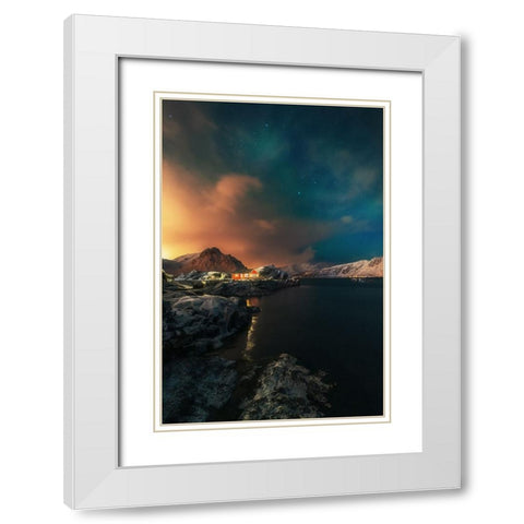 Between Two Worlds White Modern Wood Framed Art Print with Double Matting by Venier, Giovanni