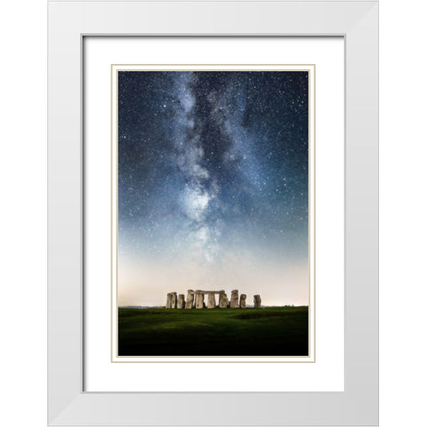 Stonehenge White Modern Wood Framed Art Print with Double Matting by Ionut Dascalu, Andrei
