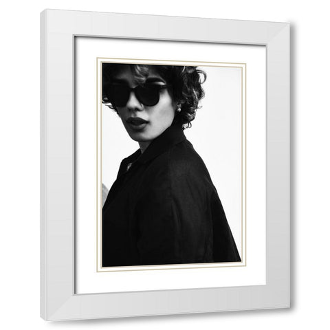 Roxanne White Modern Wood Framed Art Print with Double Matting by Nasirghorashi