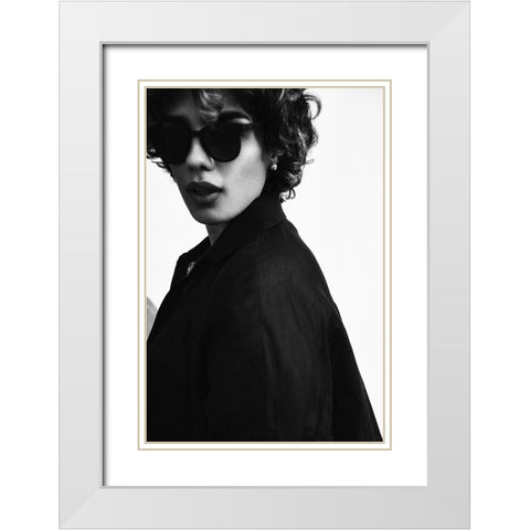 Roxanne White Modern Wood Framed Art Print with Double Matting by Nasirghorashi