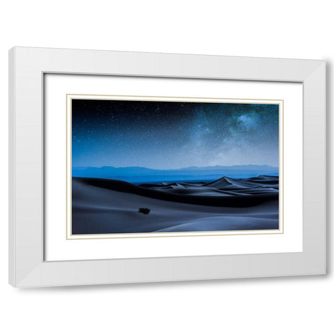 Desert Galaxy White Modern Wood Framed Art Print with Double Matting by Fotouhi, Mohammad