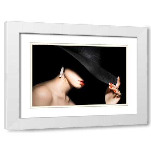 Shadow White Modern Wood Framed Art Print with Double Matting by Washimi, Masatoshi