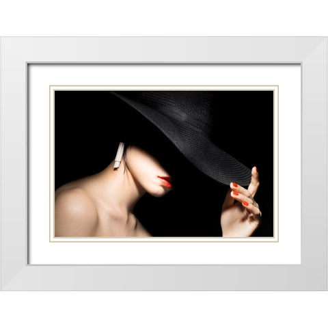 Shadow White Modern Wood Framed Art Print with Double Matting by Washimi, Masatoshi
