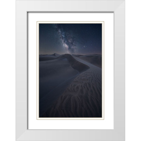 The Dunes Towards The Sky White Modern Wood Framed Art Print with Double Matting by Zappia, Andrea
