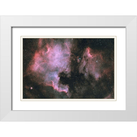 North America And Pelican In Cygnus White Modern Wood Framed Art Print with Double Matting by Astroberry, Sismo