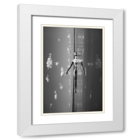 Through Clouds And Space White Modern Wood Framed Art Print with Double Matting by Faletkin, Mikhail