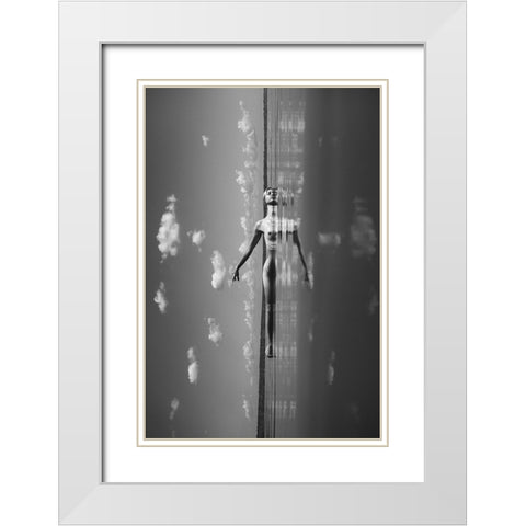 Through Clouds And Space White Modern Wood Framed Art Print with Double Matting by Faletkin, Mikhail