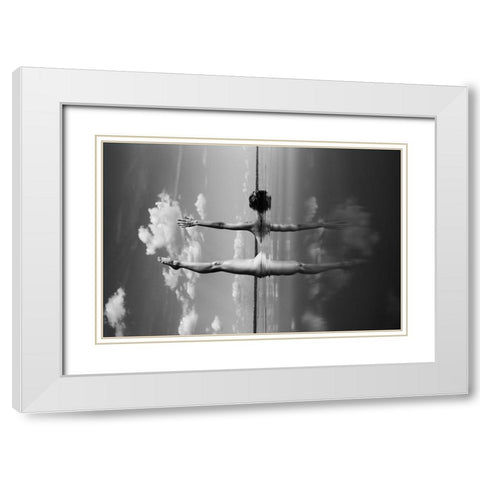 Expanse 3 White Modern Wood Framed Art Print with Double Matting by Faletkin, Mikhail