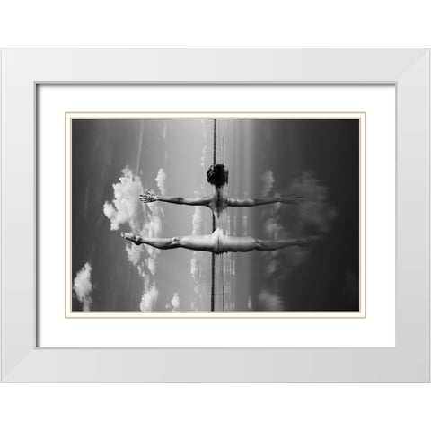 Expanse 3 White Modern Wood Framed Art Print with Double Matting by Faletkin, Mikhail