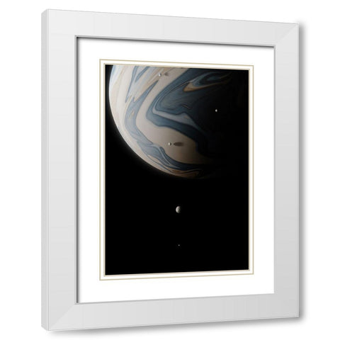 JPTR White Modern Wood Framed Art Print with Double Matting by Malibtt