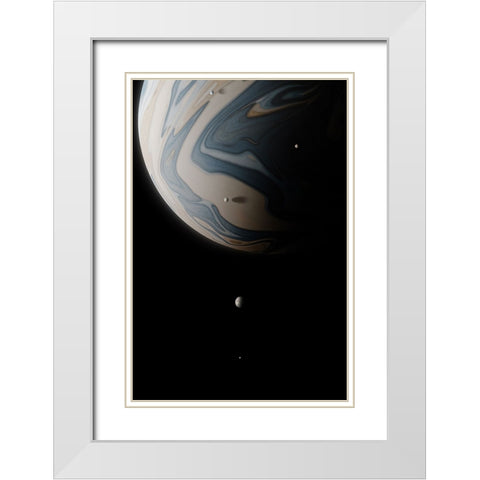 JPTR White Modern Wood Framed Art Print with Double Matting by Malibtt