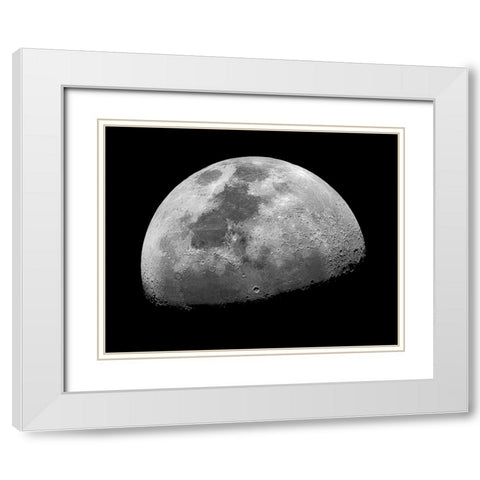 Oh Look At The Moon, Shes Shining Up There White Modern Wood Framed Art Print with Double Matting by Chakraborty, Mainak