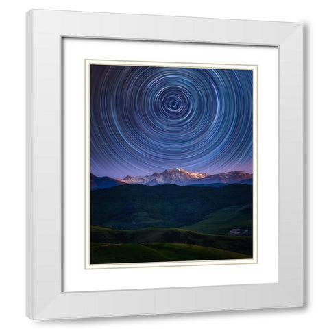 Infinity And Beyond White Modern Wood Framed Art Print with Double Matting by Azimaie, Asef