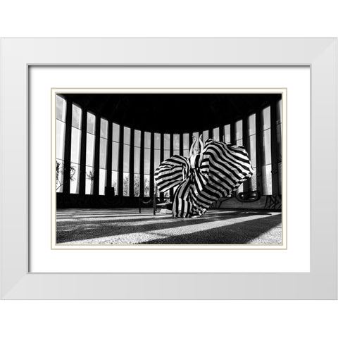 Untitled White Modern Wood Framed Art Print with Double Matting by Lev Ari, Shay