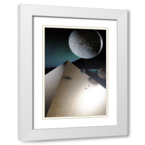 Ksms White Modern Wood Framed Art Print with Double Matting by Malibtt