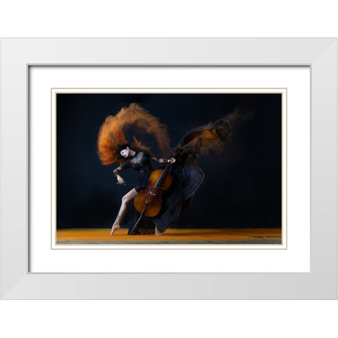 The Color Of My Music White Modern Wood Framed Art Print with Double Matting by Suhardjo, Lisdiyanto