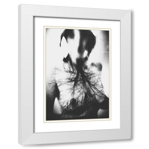 Untitled White Modern Wood Framed Art Print with Double Matting by Bousca, Bogdan