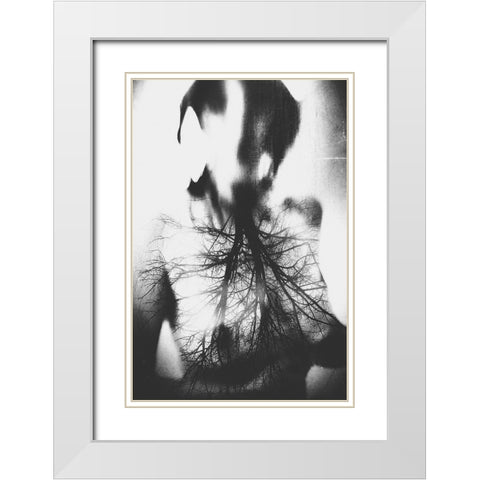 Untitled White Modern Wood Framed Art Print with Double Matting by Bousca, Bogdan